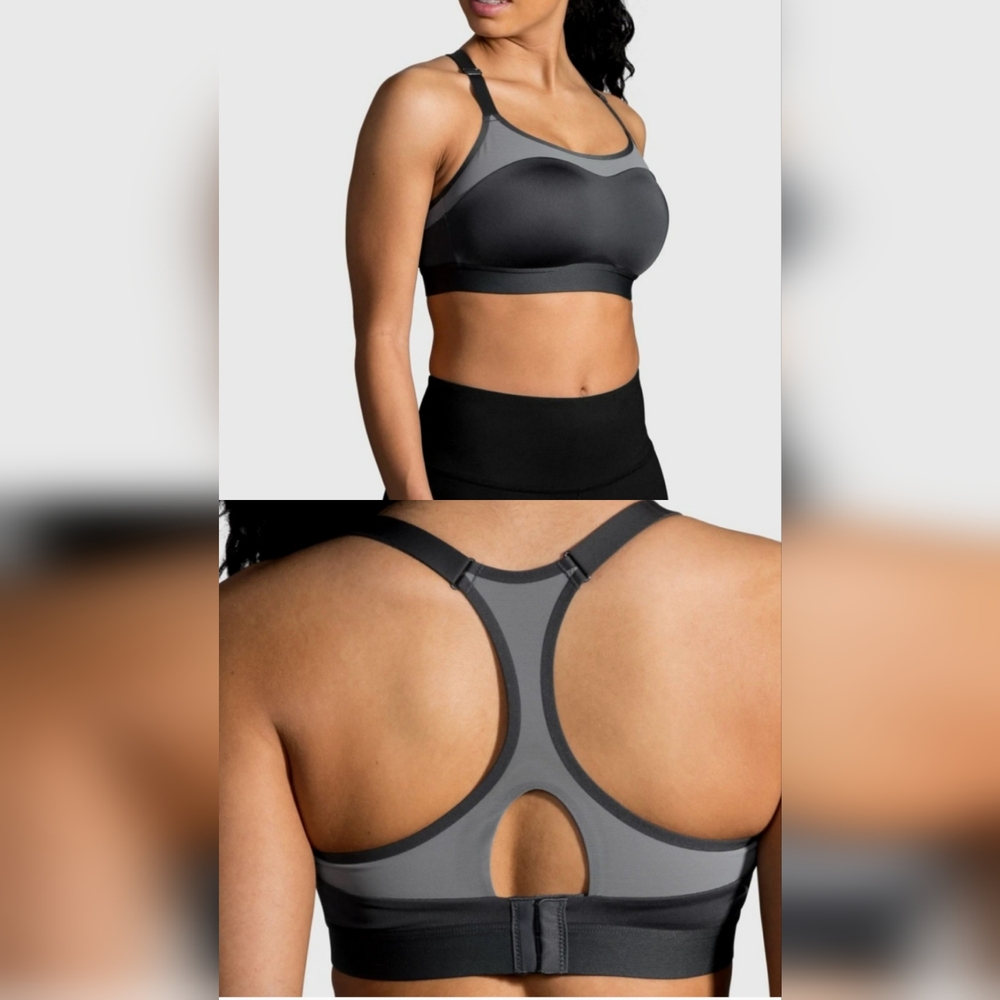 Brooks Dare Racerback Run Bra Asphalt Size 32C New With Tag Style 350073081